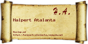 Halpert Atalanta névjegykártya